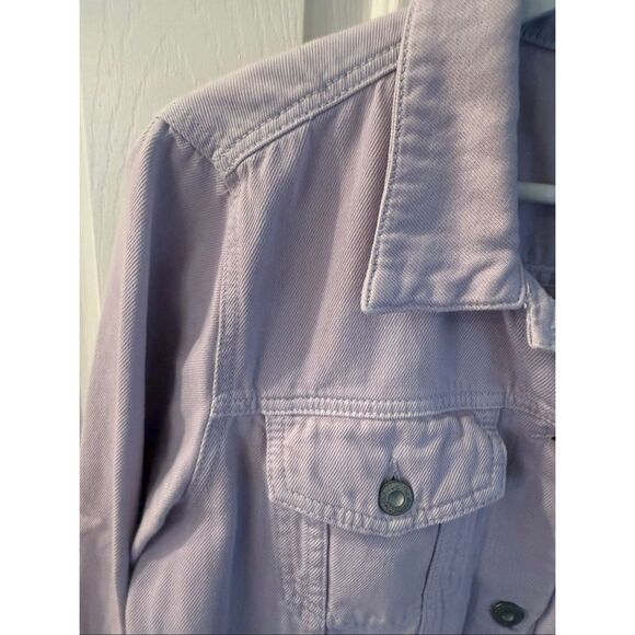 Free People Lavender Denim Jacket sz L EUC - Picture 3 of 8